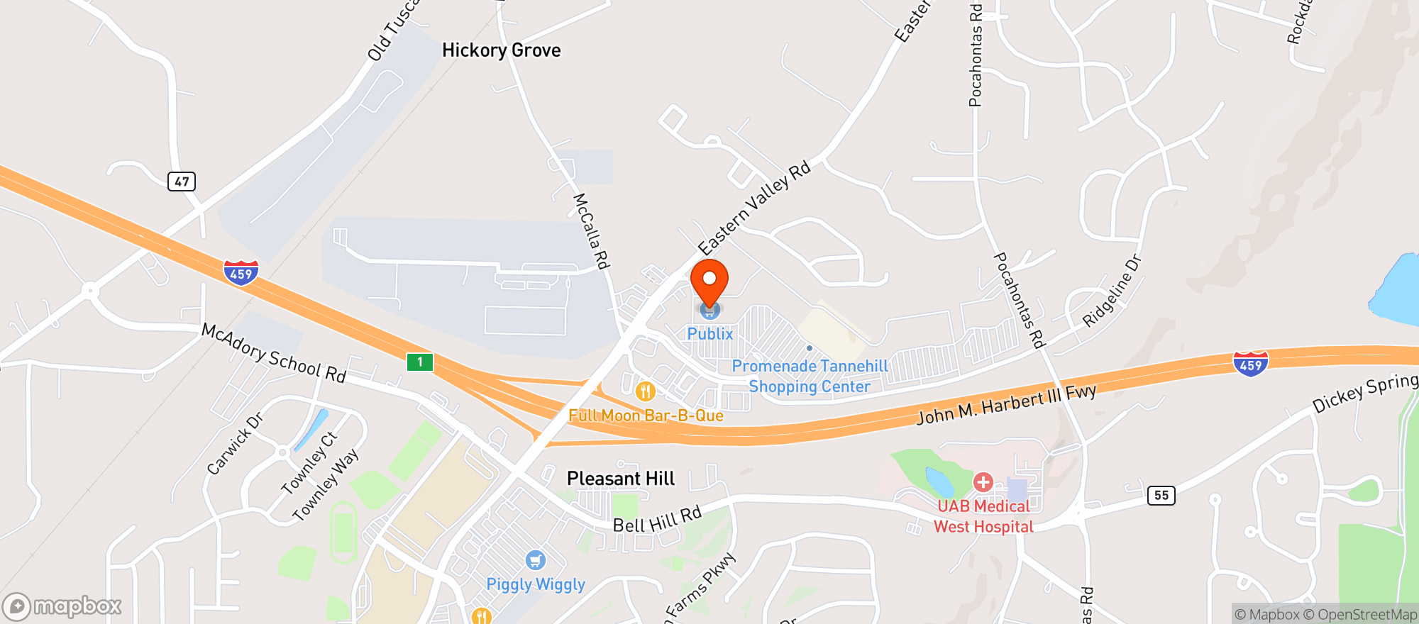 Map showing Publix