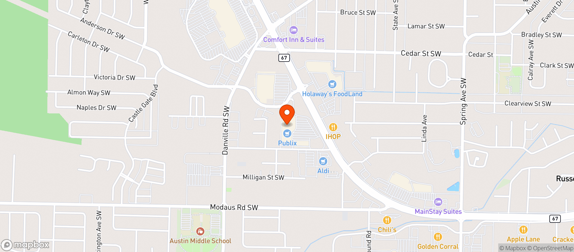 Map showing Publix