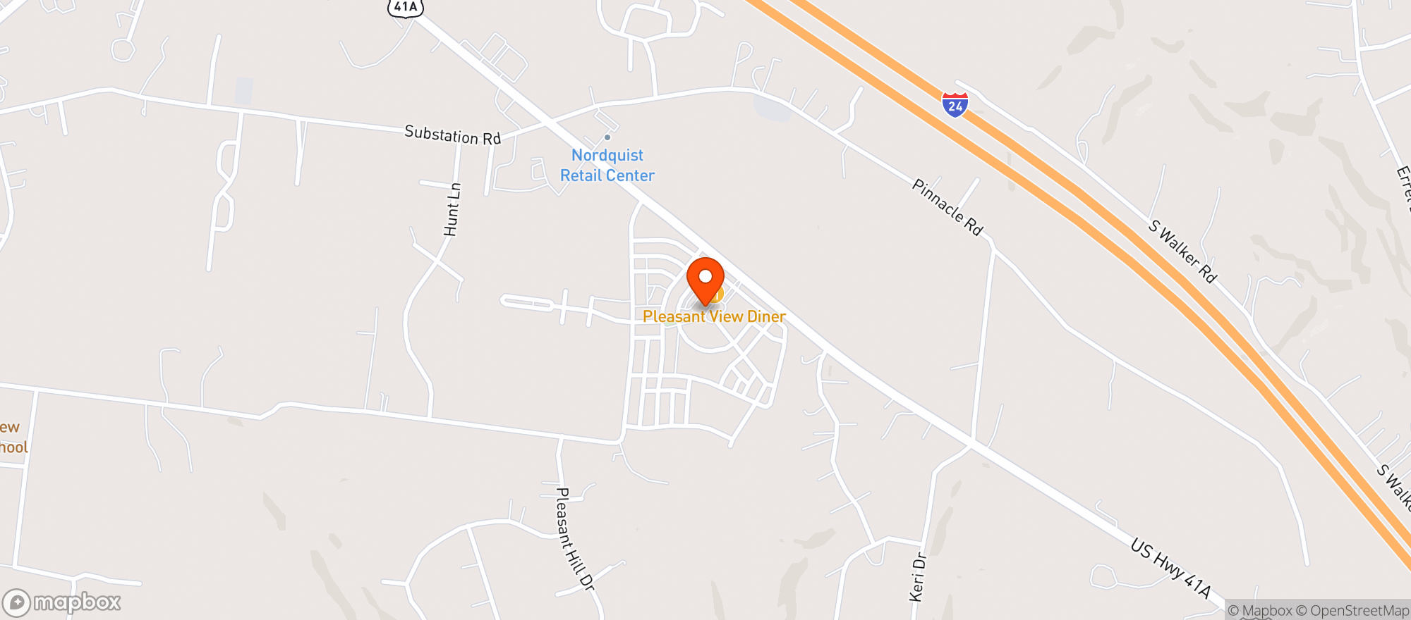 Map showing Swezeys Pub