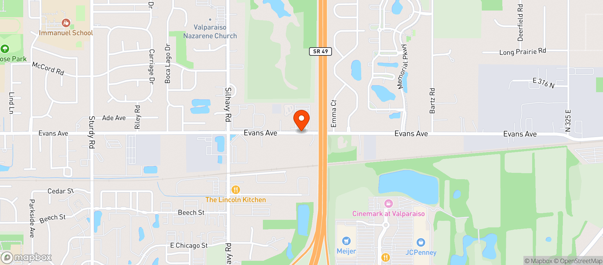 Map showing Inmans Recreation Center