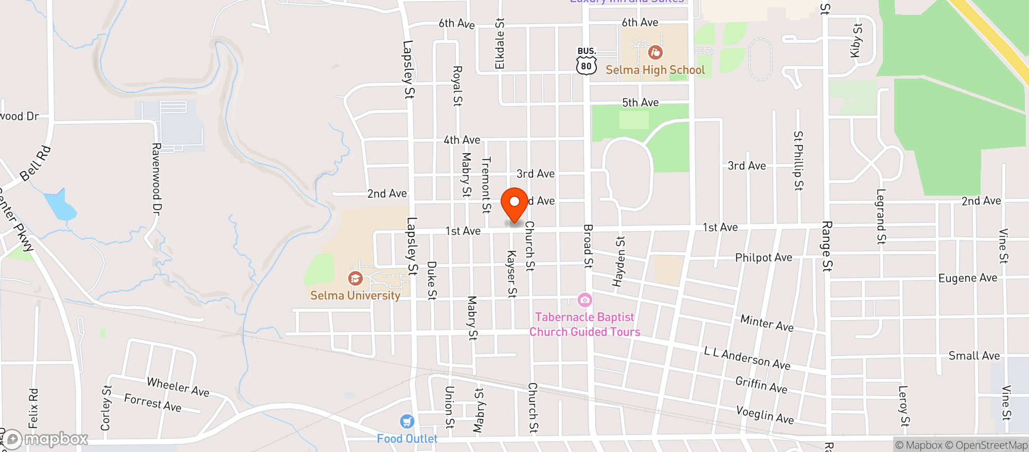 Map showing Snack Food Mart