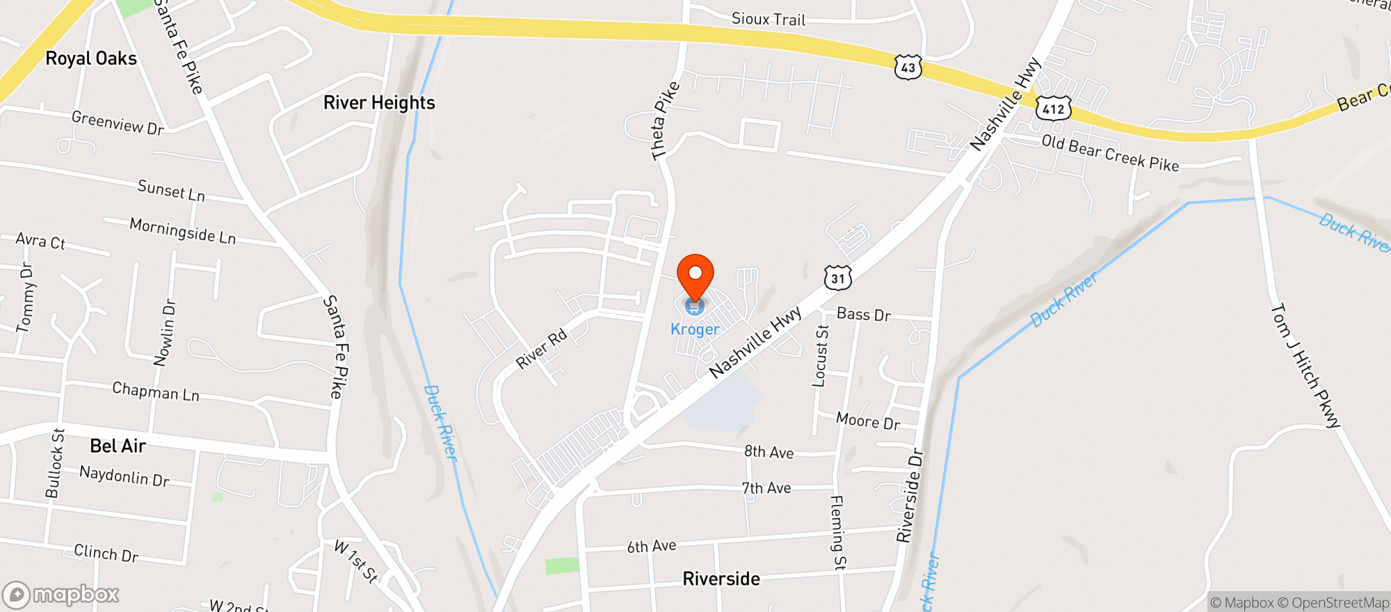 Map showing Kroger