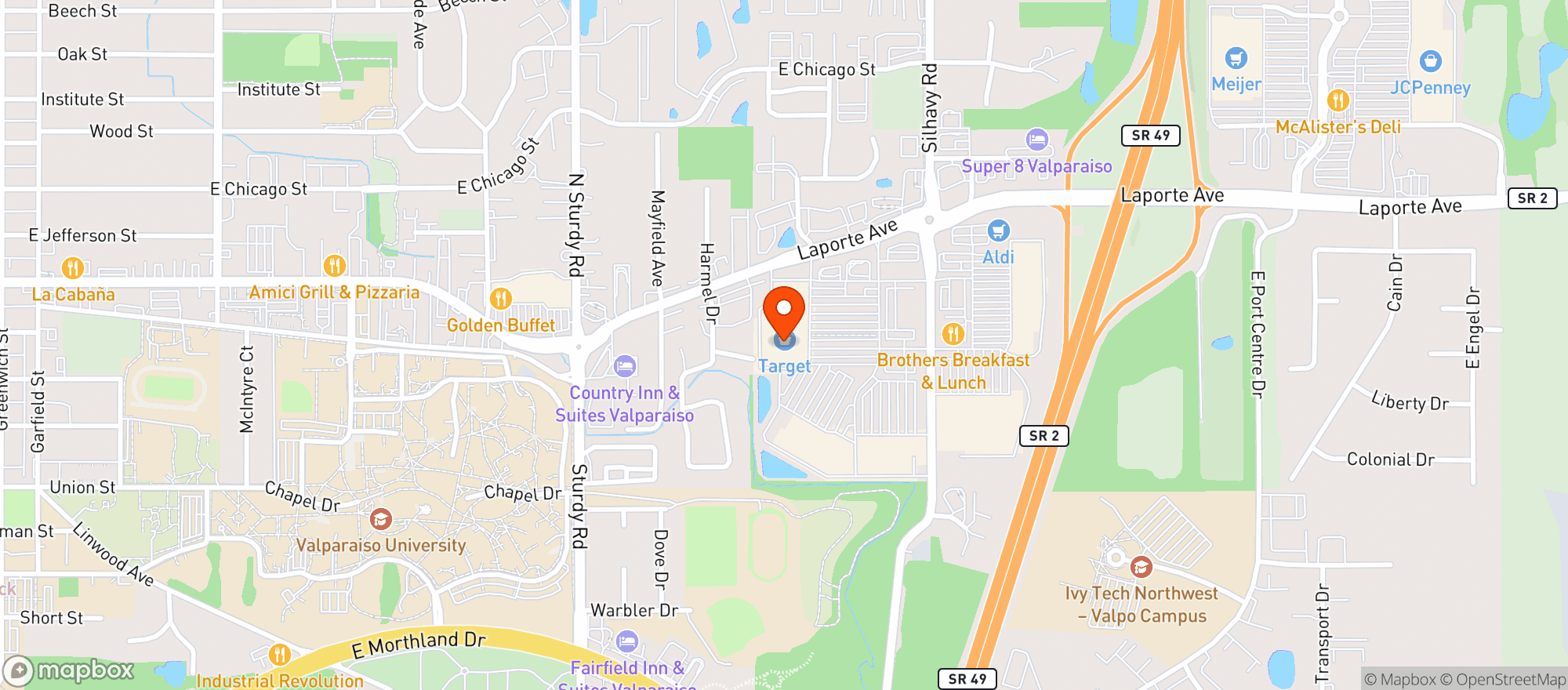 Map showing Target