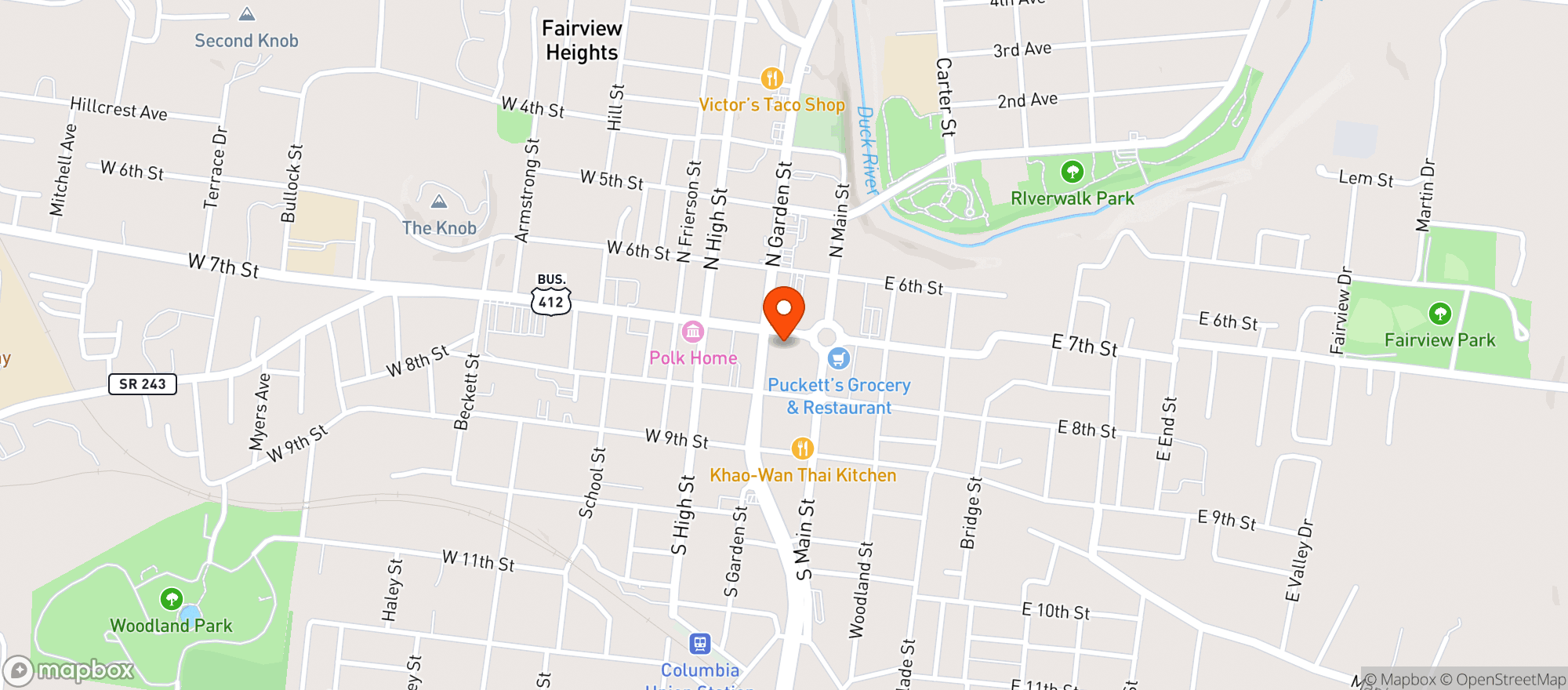 Map showing Southern Tre Steakhouse