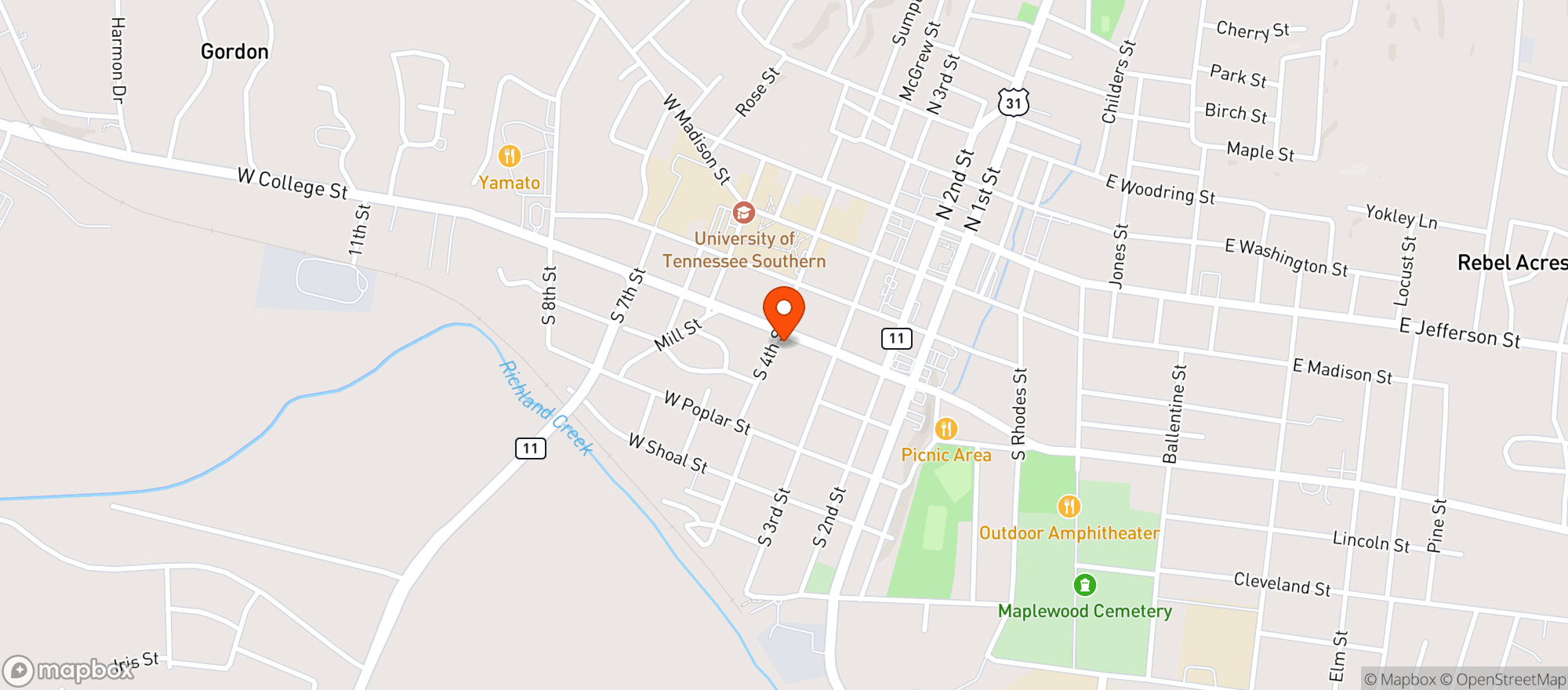 Map showing Highway 64 Liquor Store