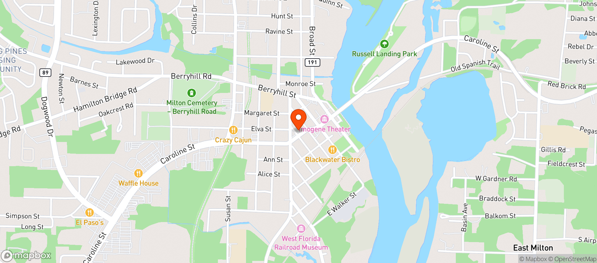 Map showing Gulf Coast Garage Patio Bar