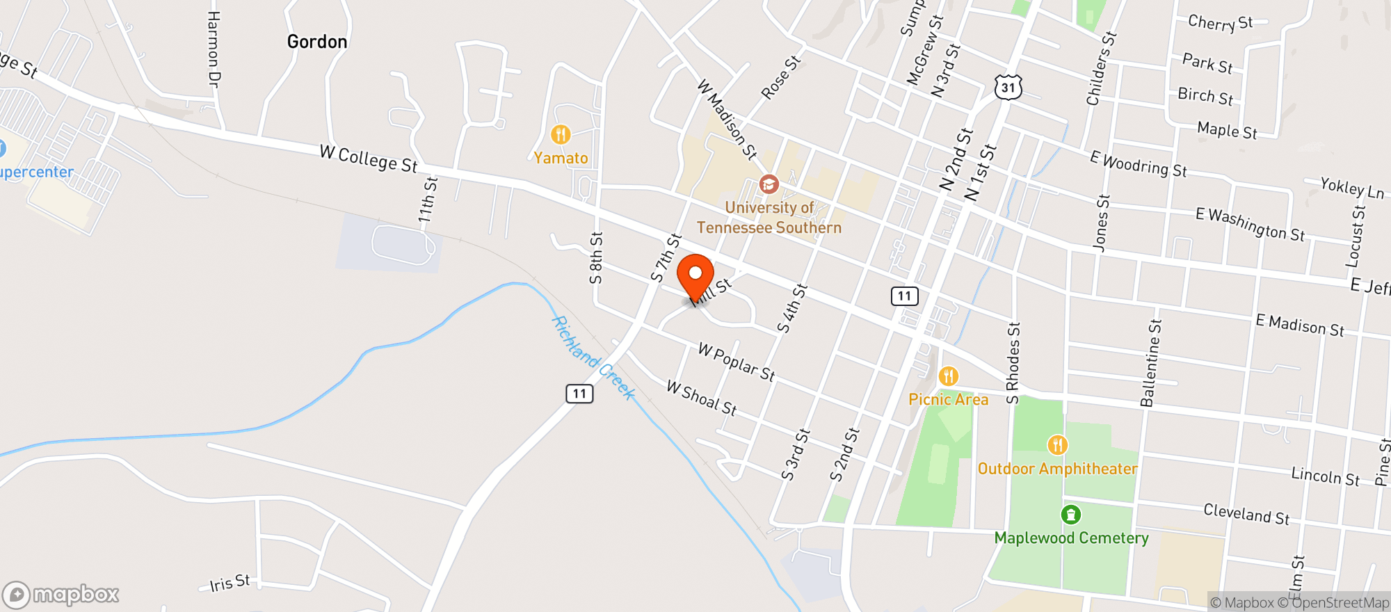 Map showing Bluegrass Vapor Co