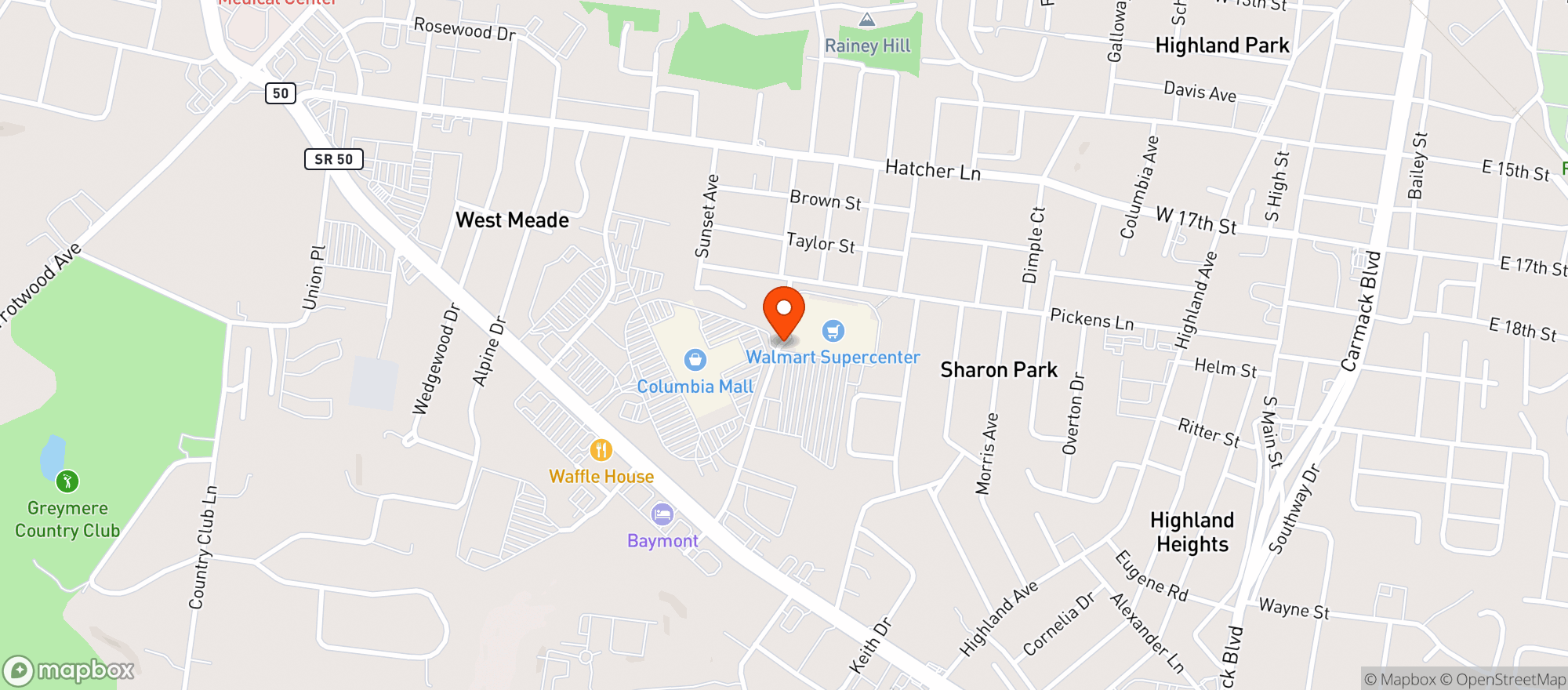 Map showing Walmart Supercenter