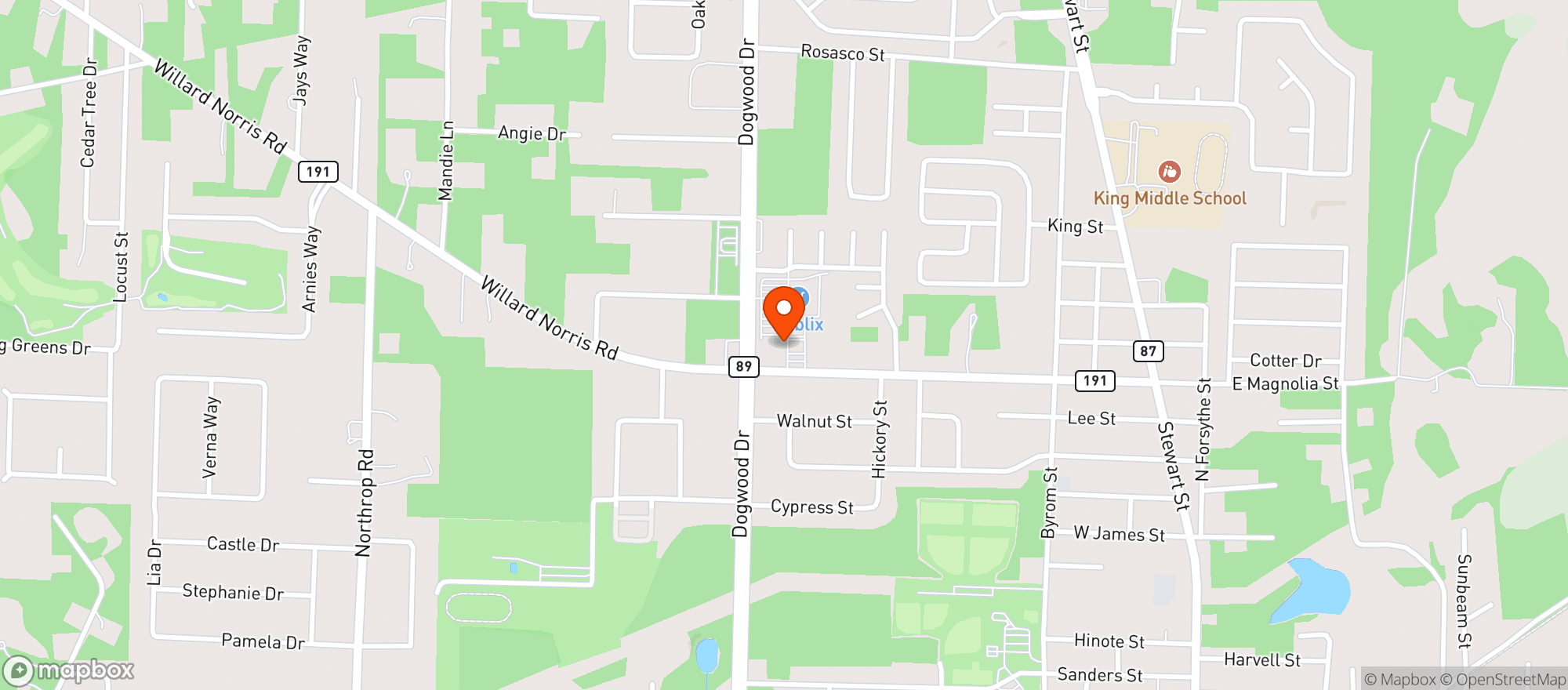 Map showing Publix