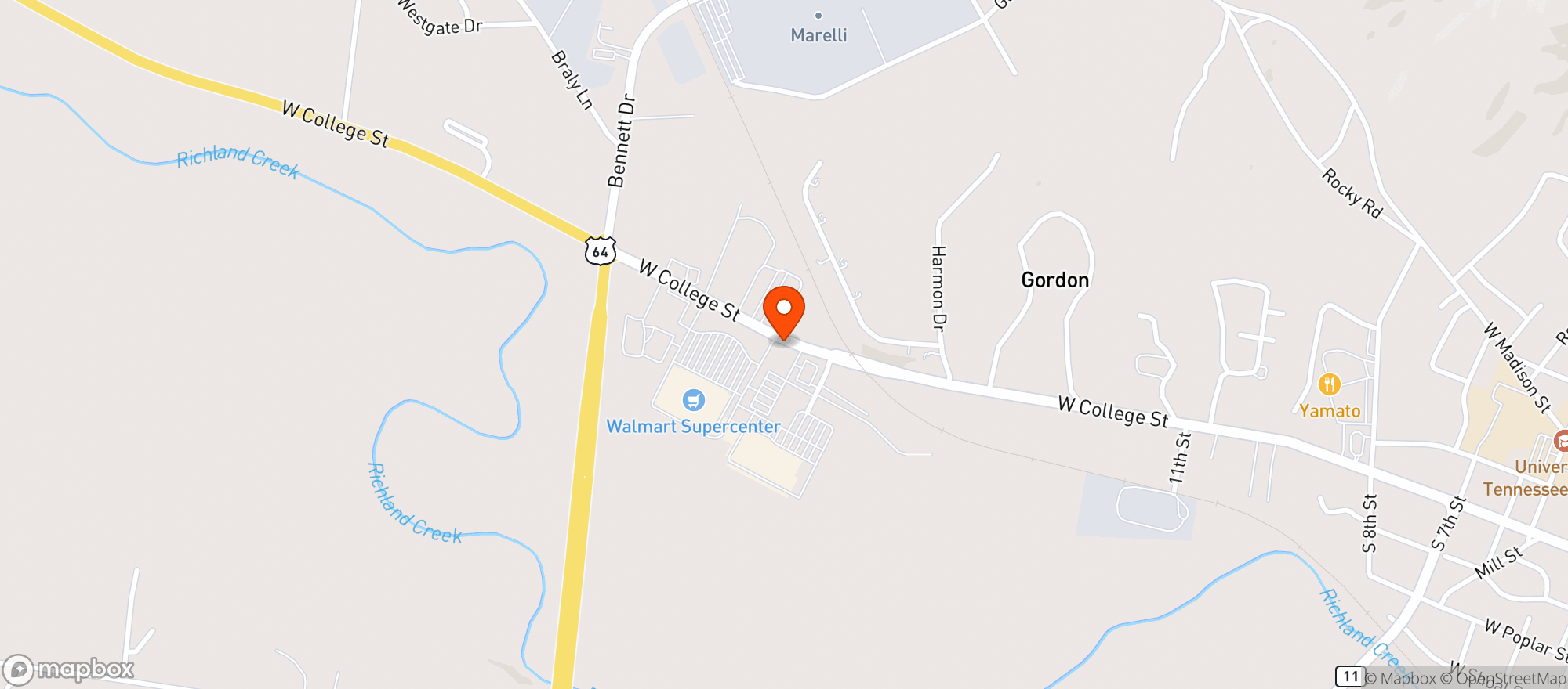Map showing Walmart Supercenter
