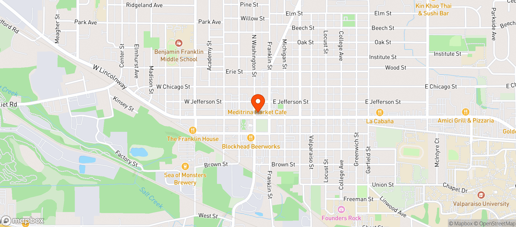 Map showing Peddlers Pizza Pub