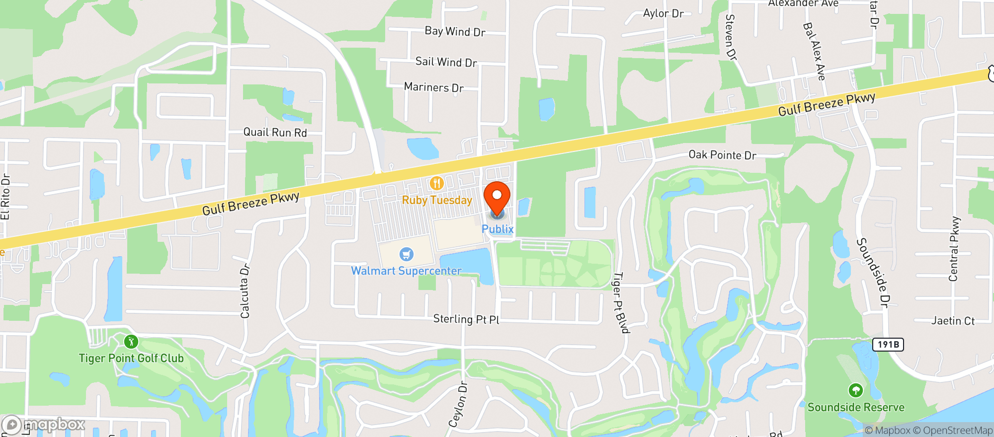 Map showing Publix