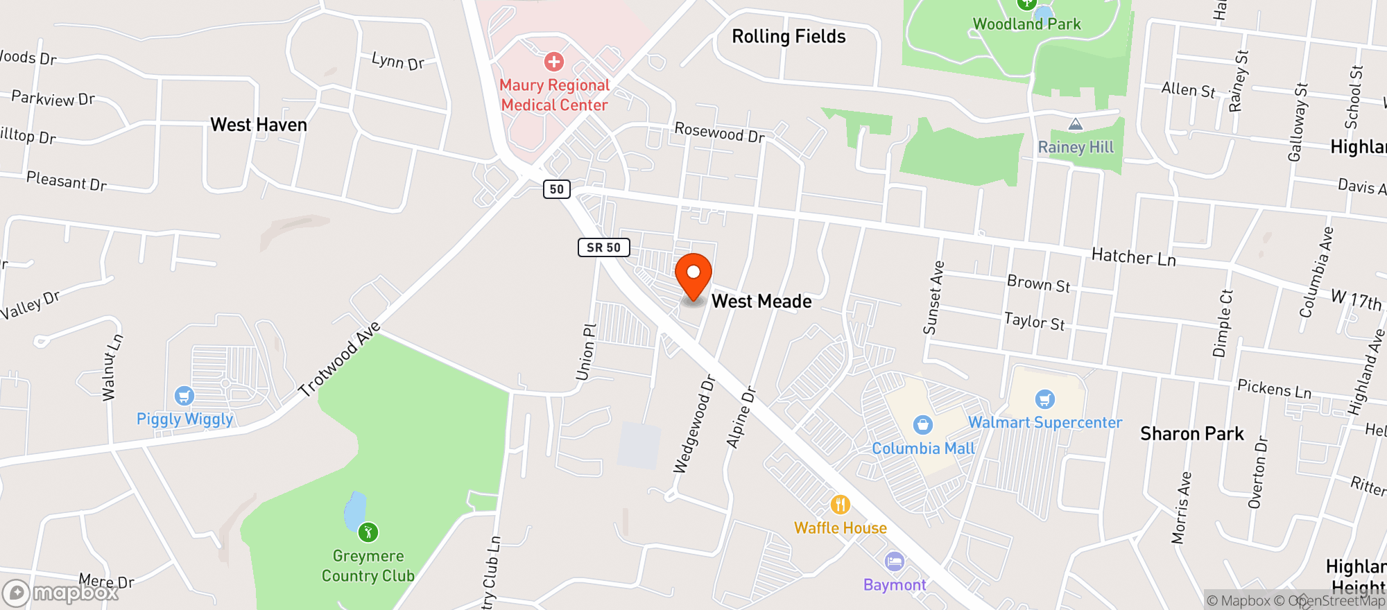 Map showing Kroger