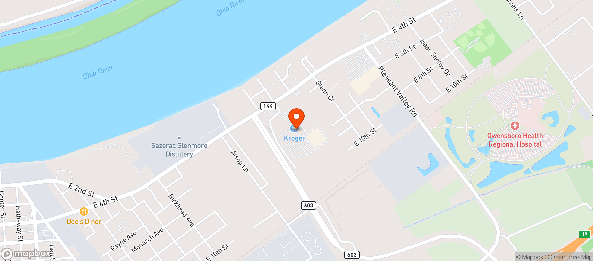 Map showing Kroger