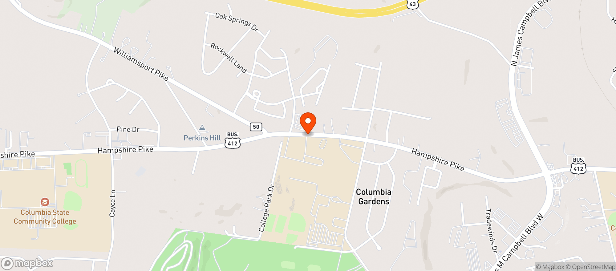 Map showing Columbia Market