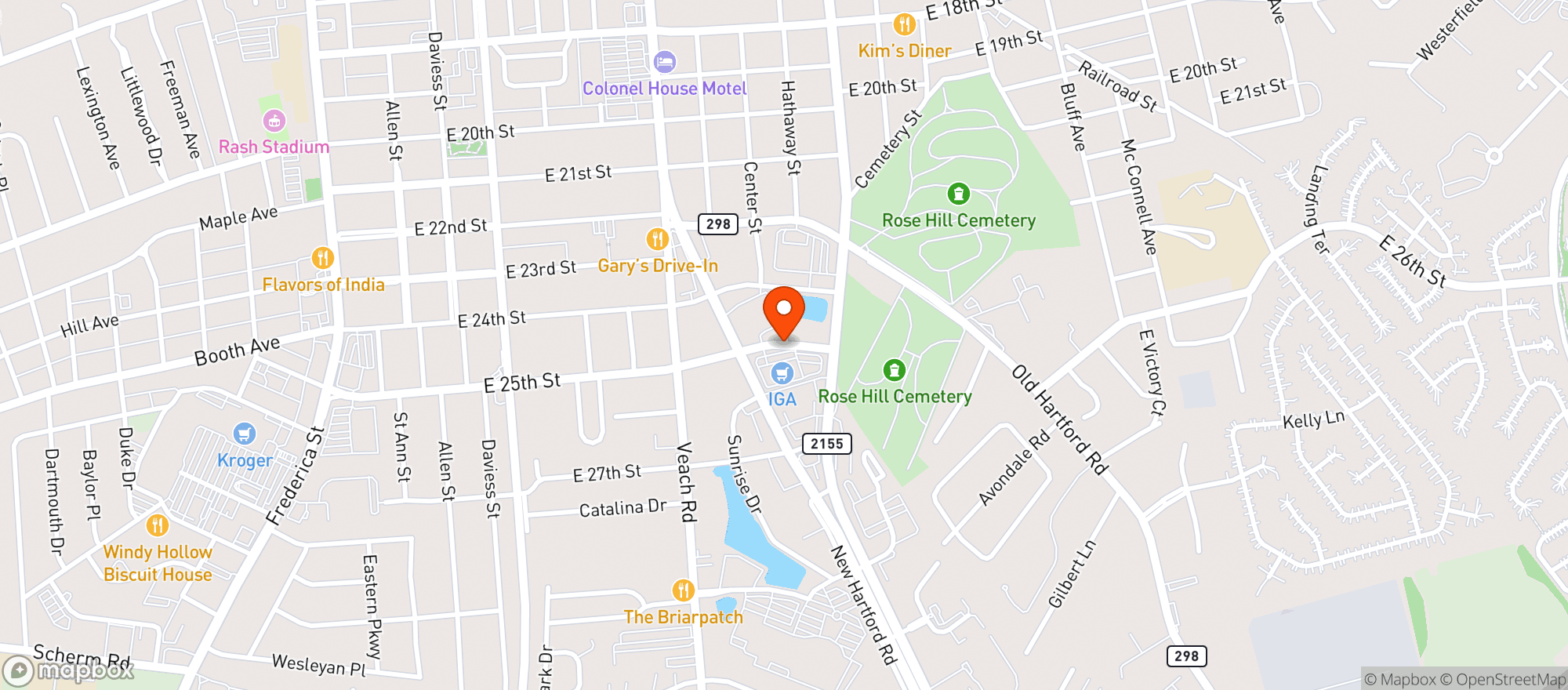 Map showing Hometown Iga