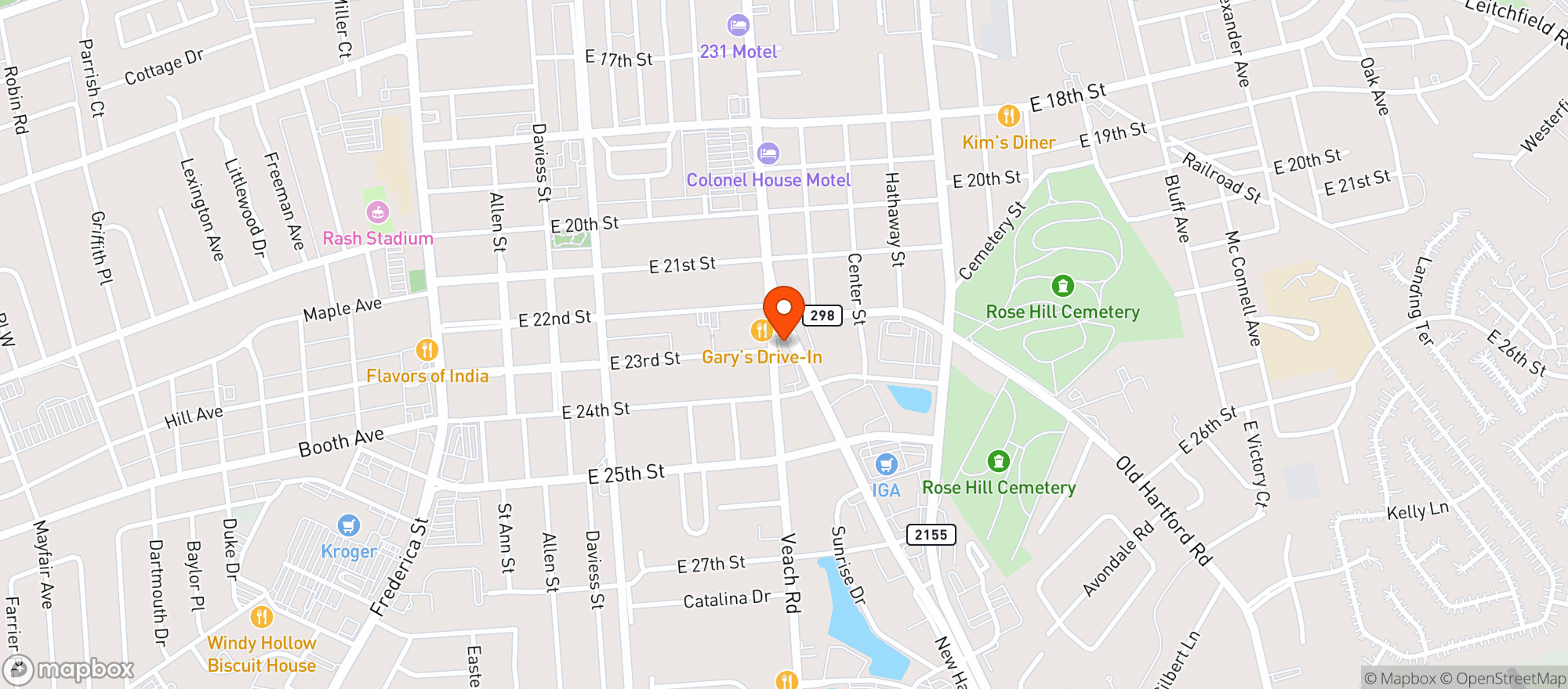 Map showing Liq Barn 1001 Ownsbr