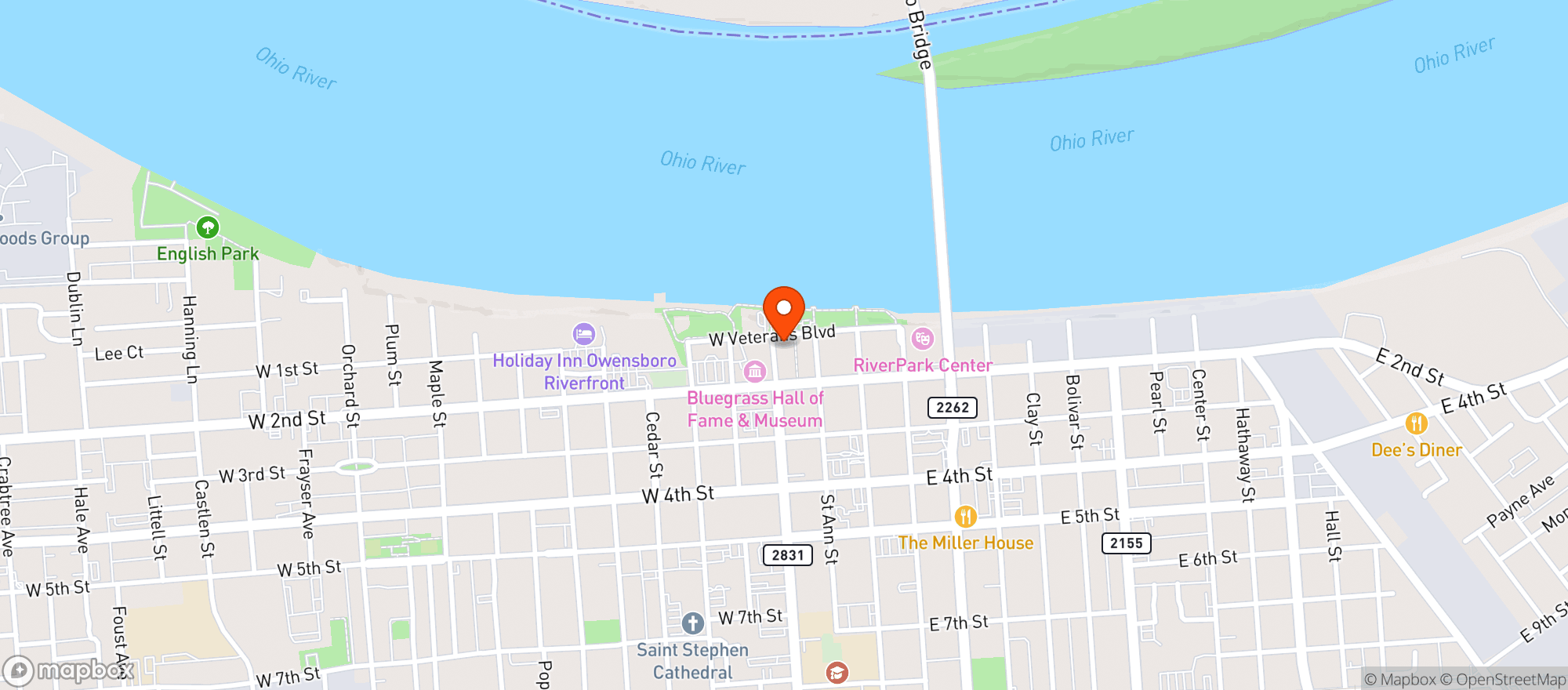 Map showing Goodwood Brewing Owensboro