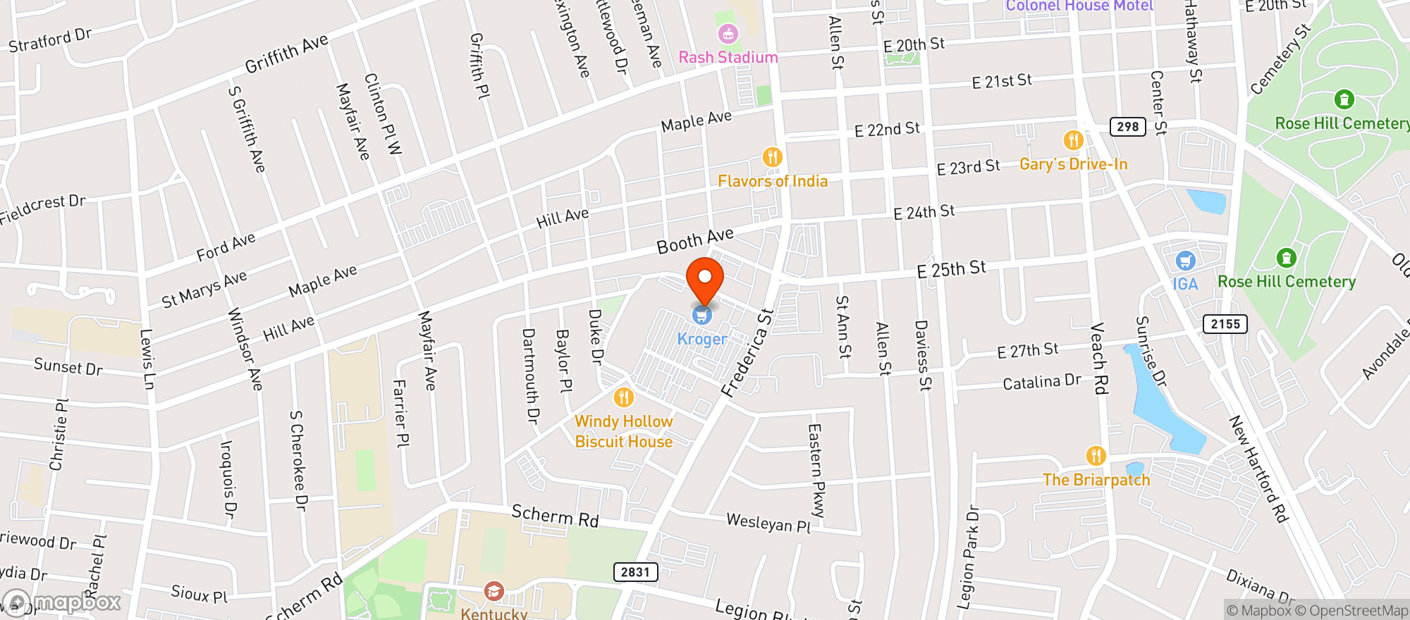 Map showing Kroger