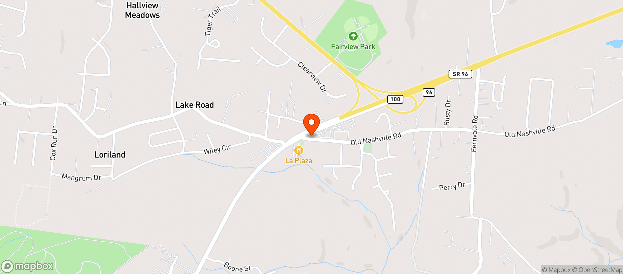 Map showing Fairview Mkt