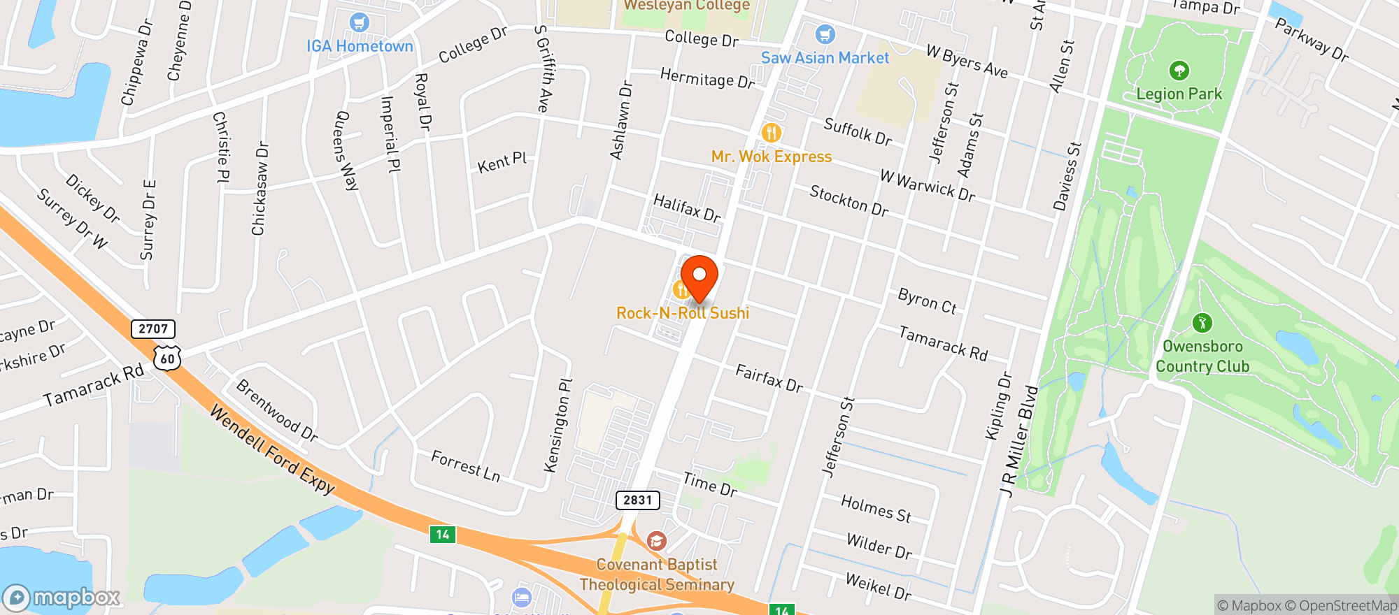 Map showing Rock N Roll Sushi