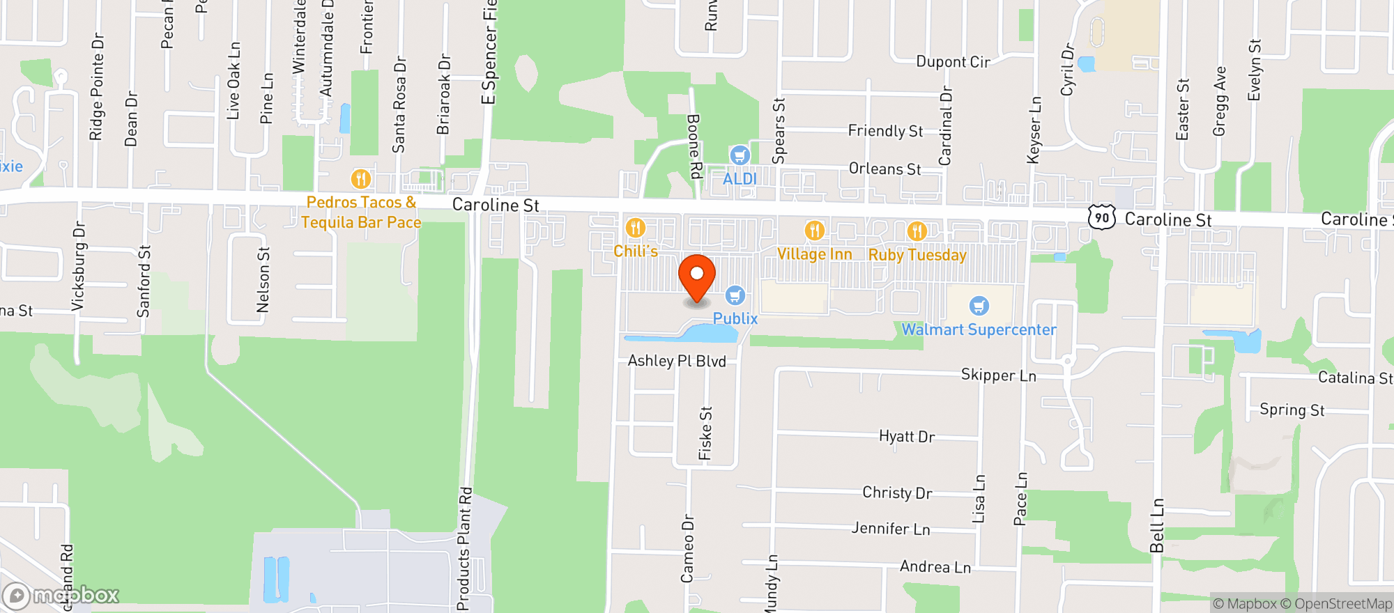 Map showing Publix