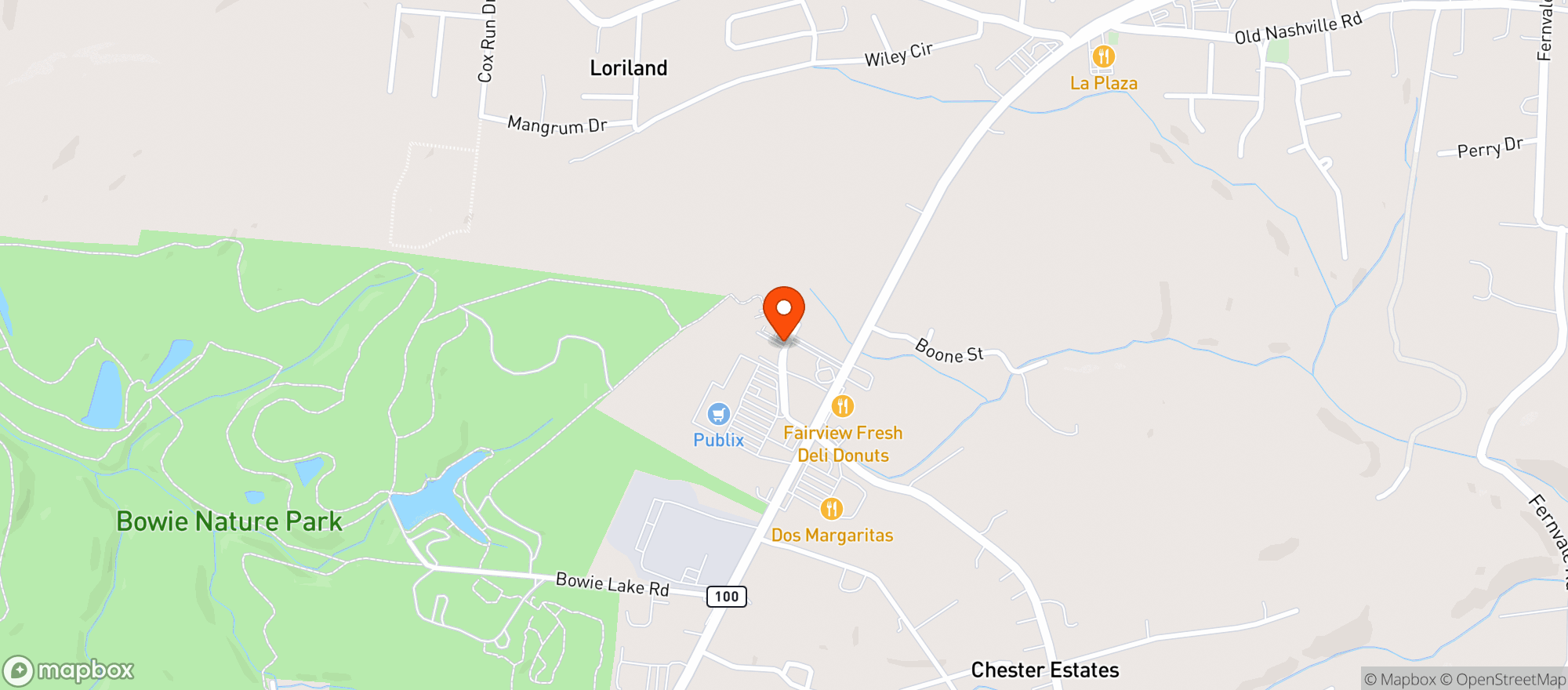 Map showing Publix Super Market