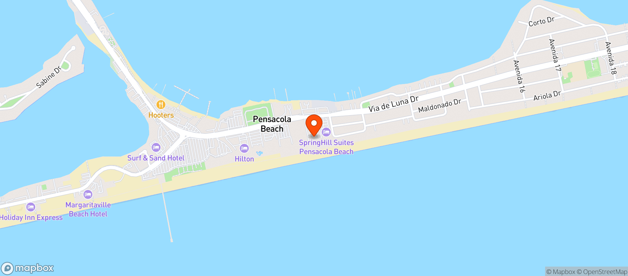 Map showing Pensacola Beach Food Mart