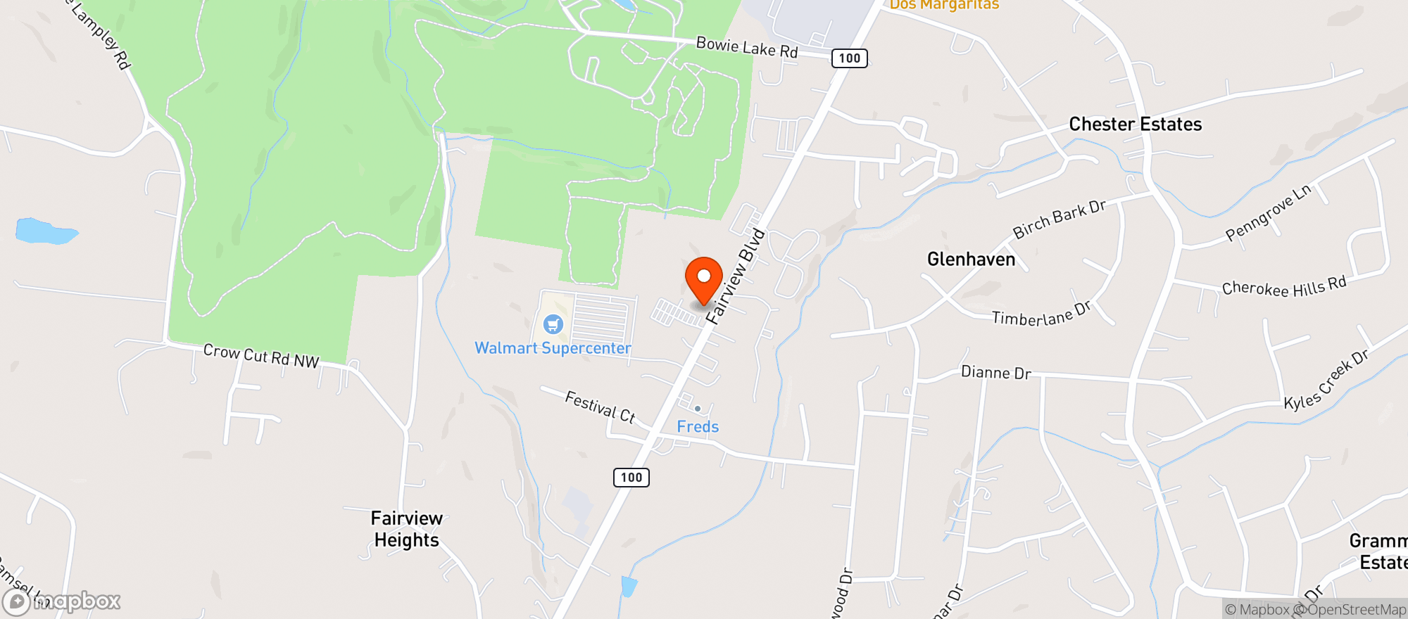 Map showing Fairview Liquors