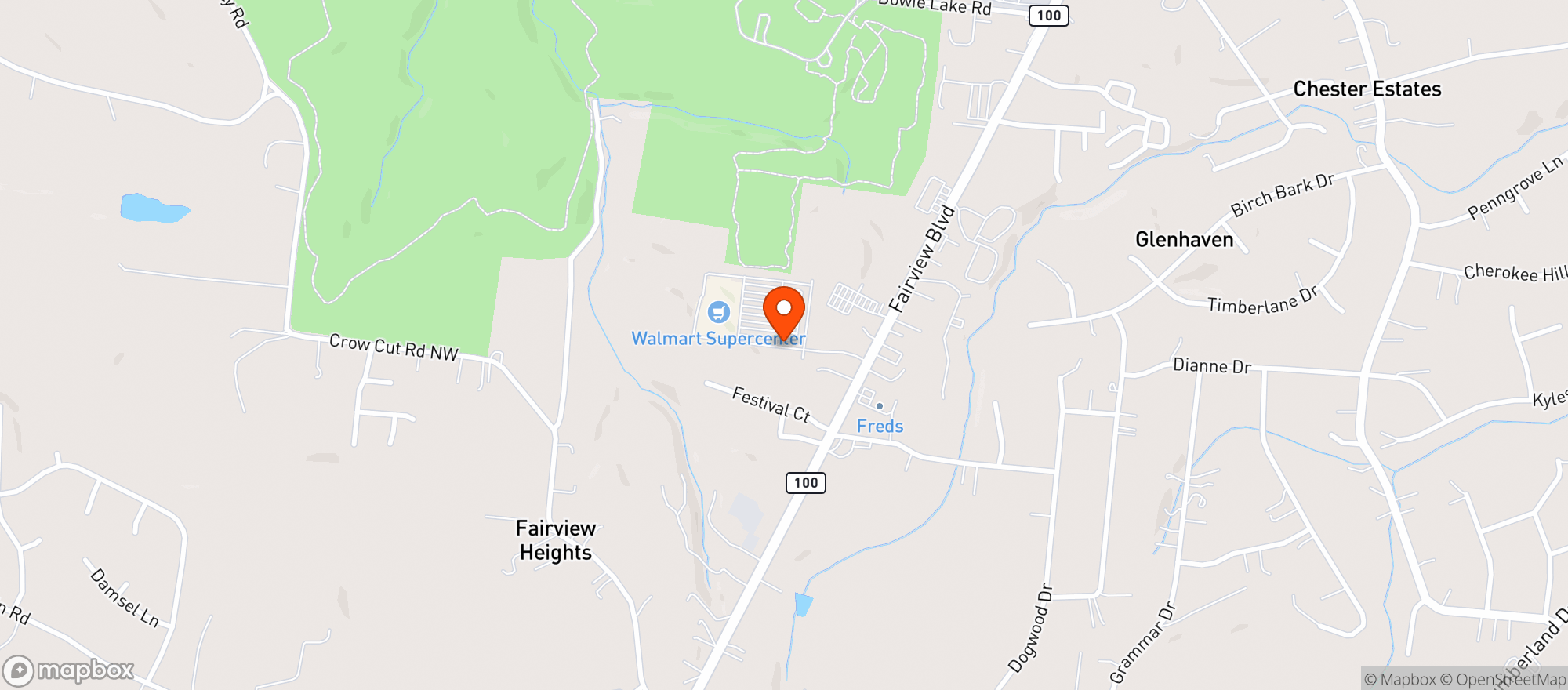 Map showing Walmart Supercenter