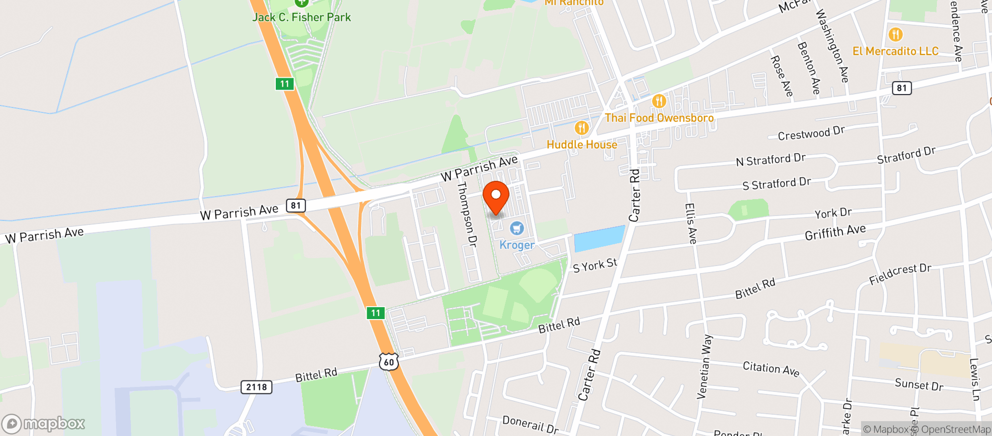 Map showing Kroger Liquors #718
