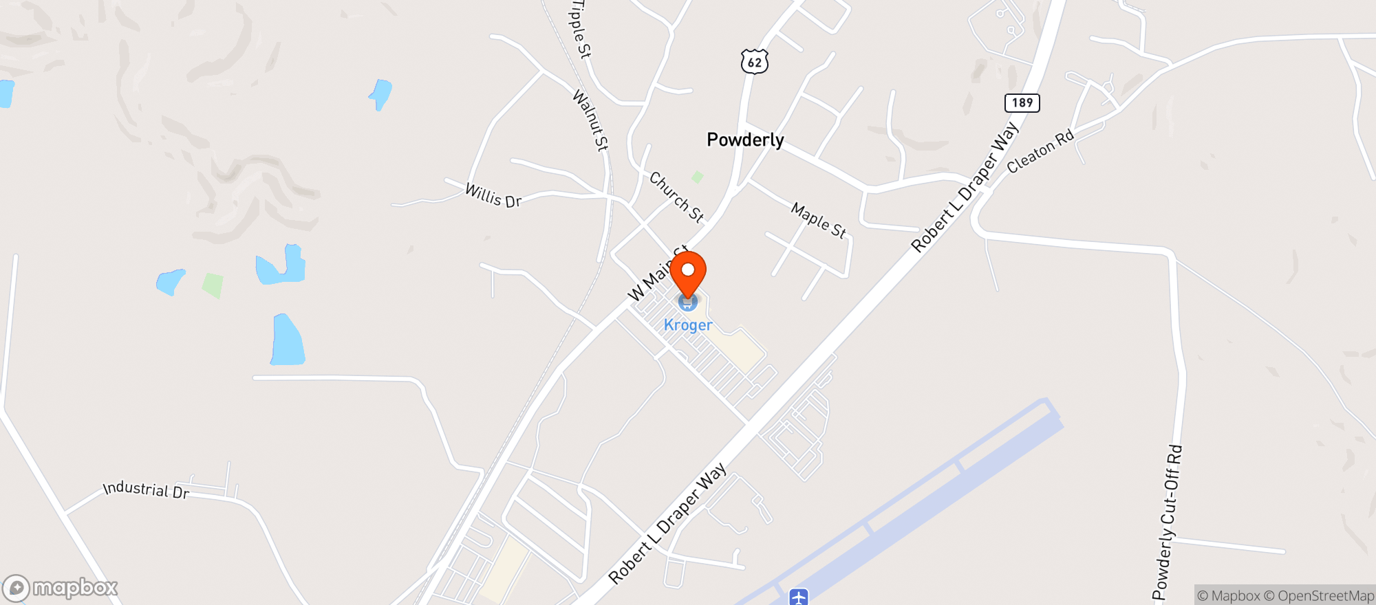 Map showing Kroger