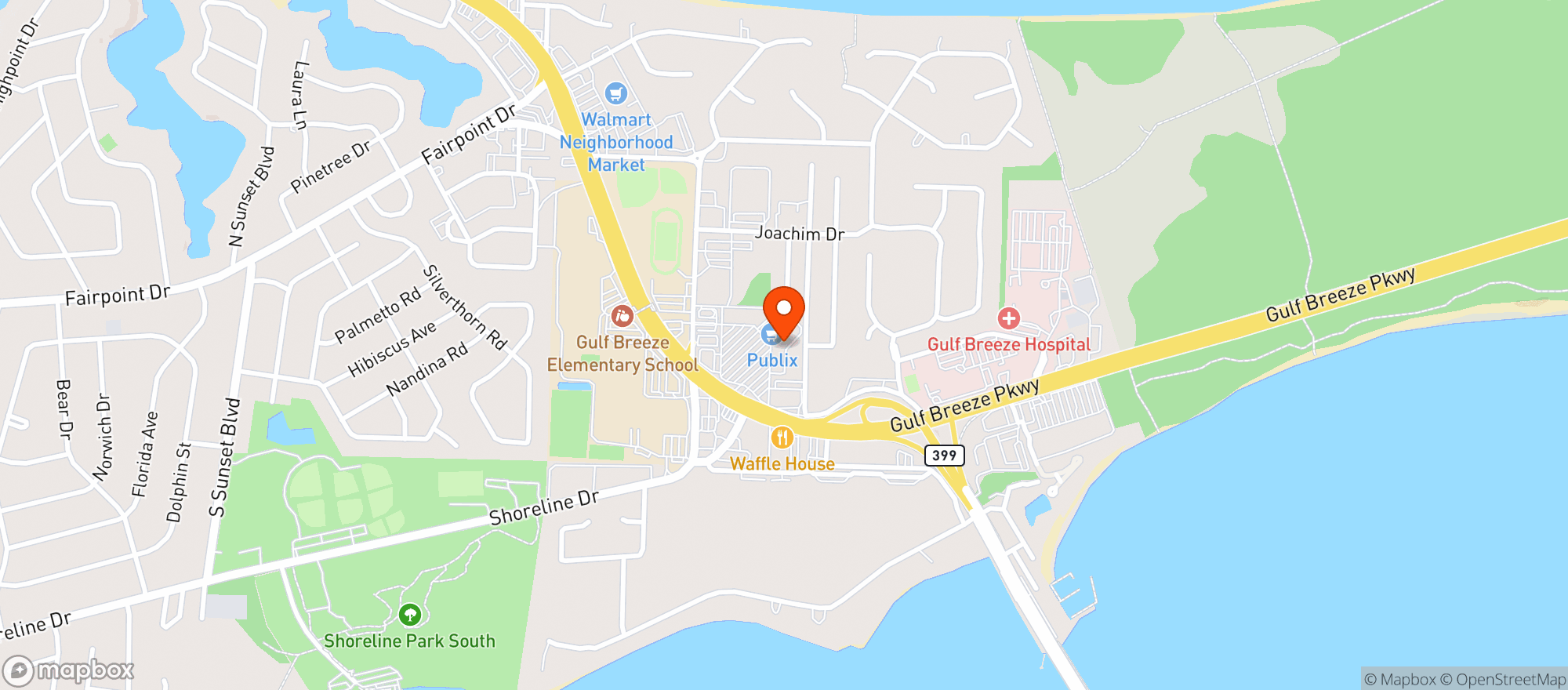 Map showing Publix