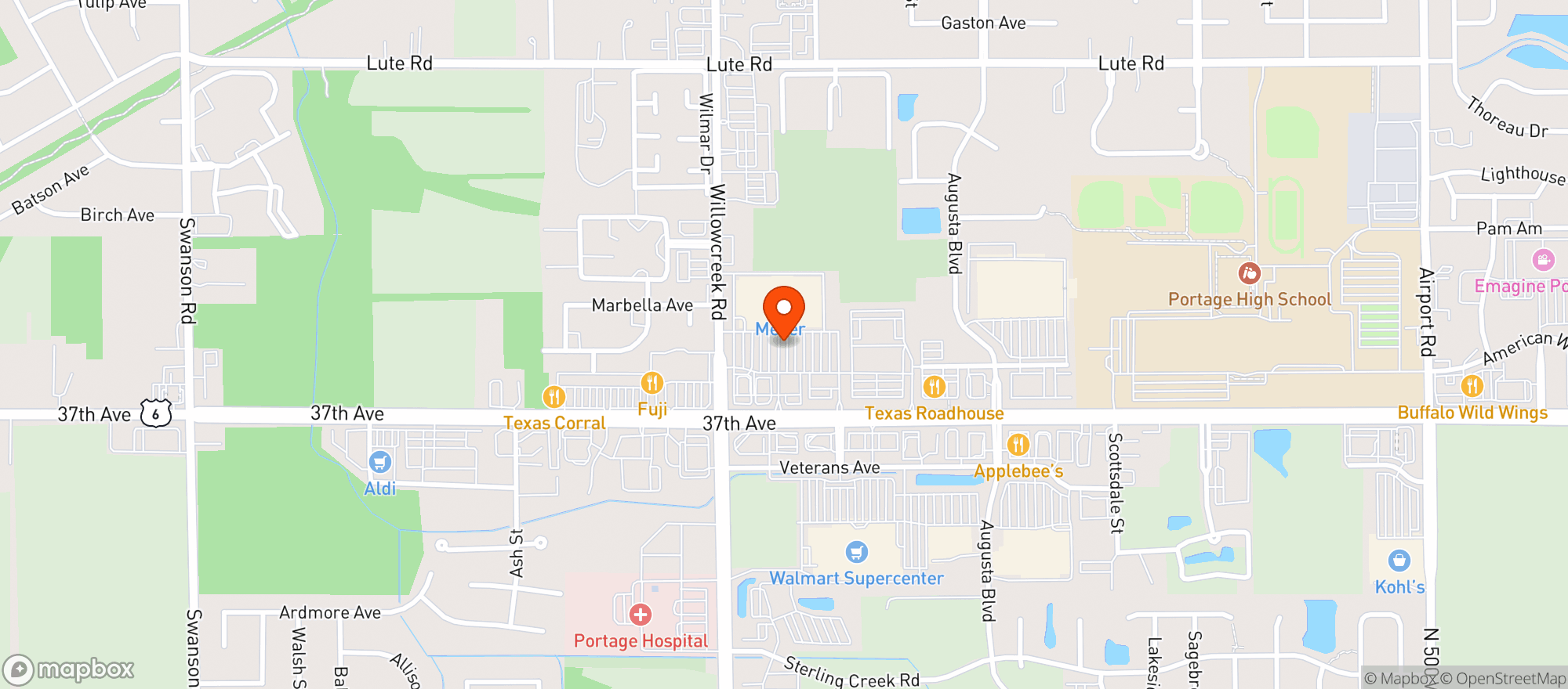Map showing Meijer