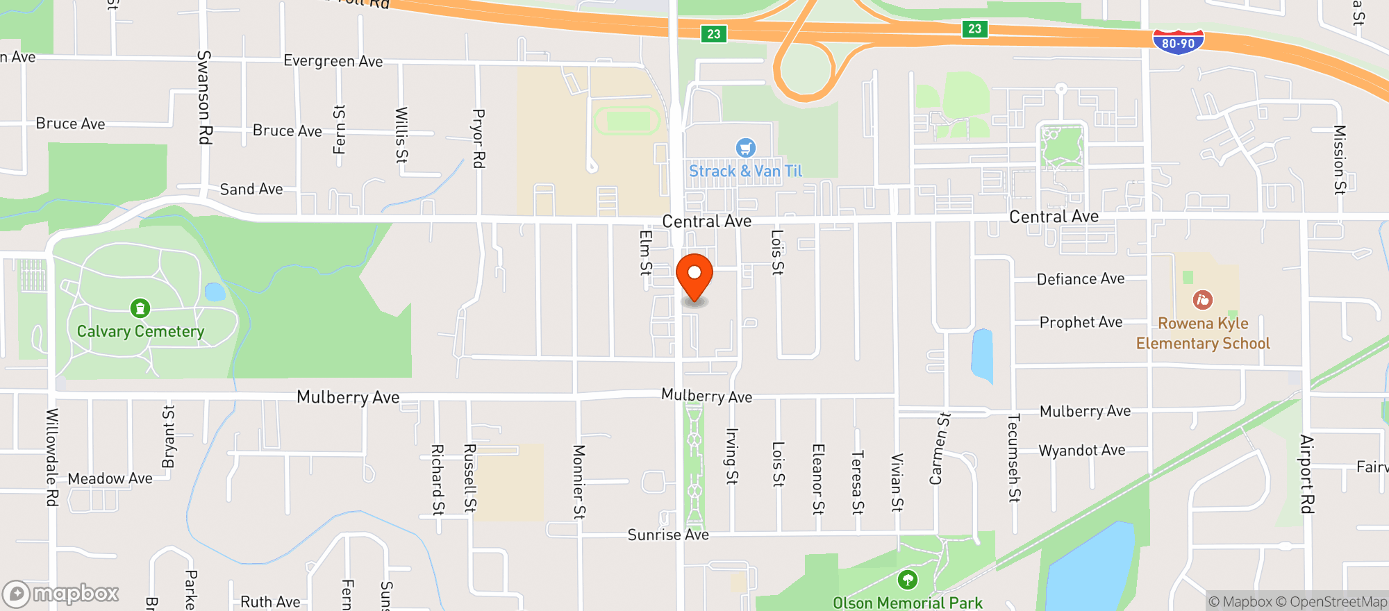 Map showing Duneside Liquors Portage