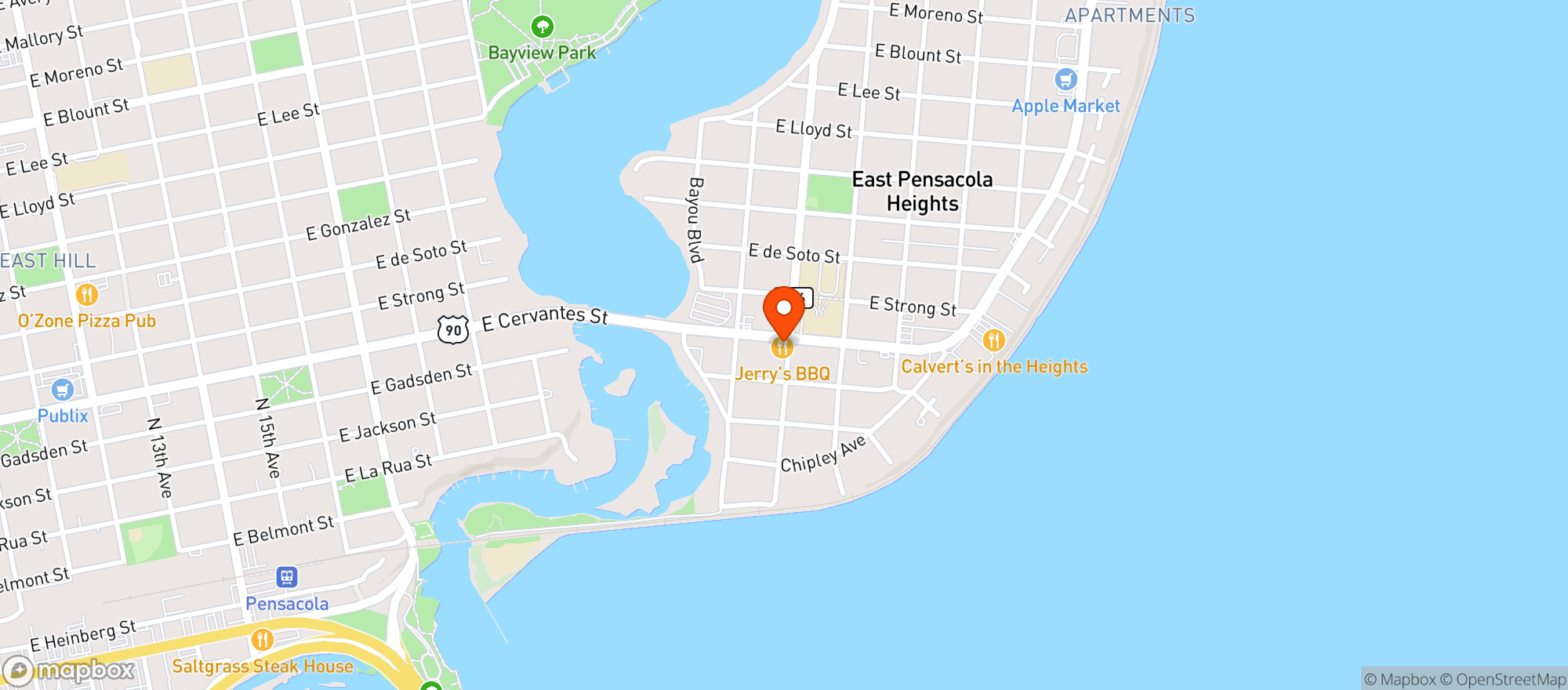 Map showing Jerry S Drive In
