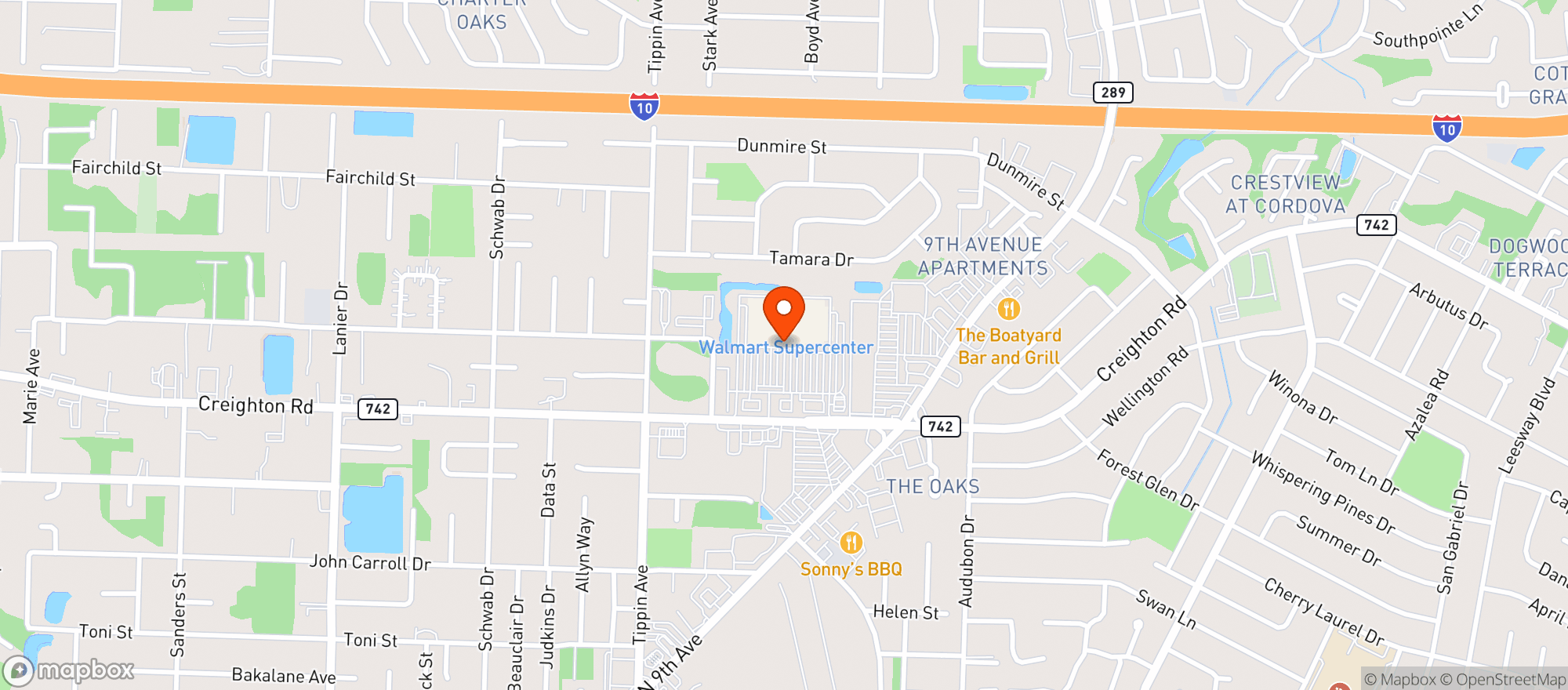 Map showing Walmart Supercenter