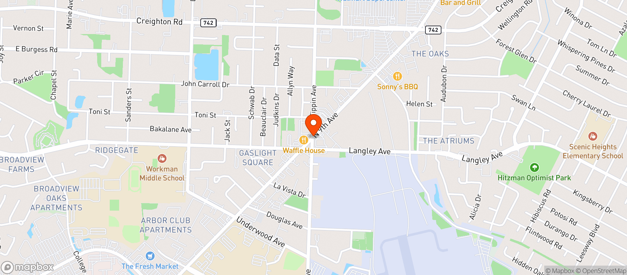 Map showing Walgreens