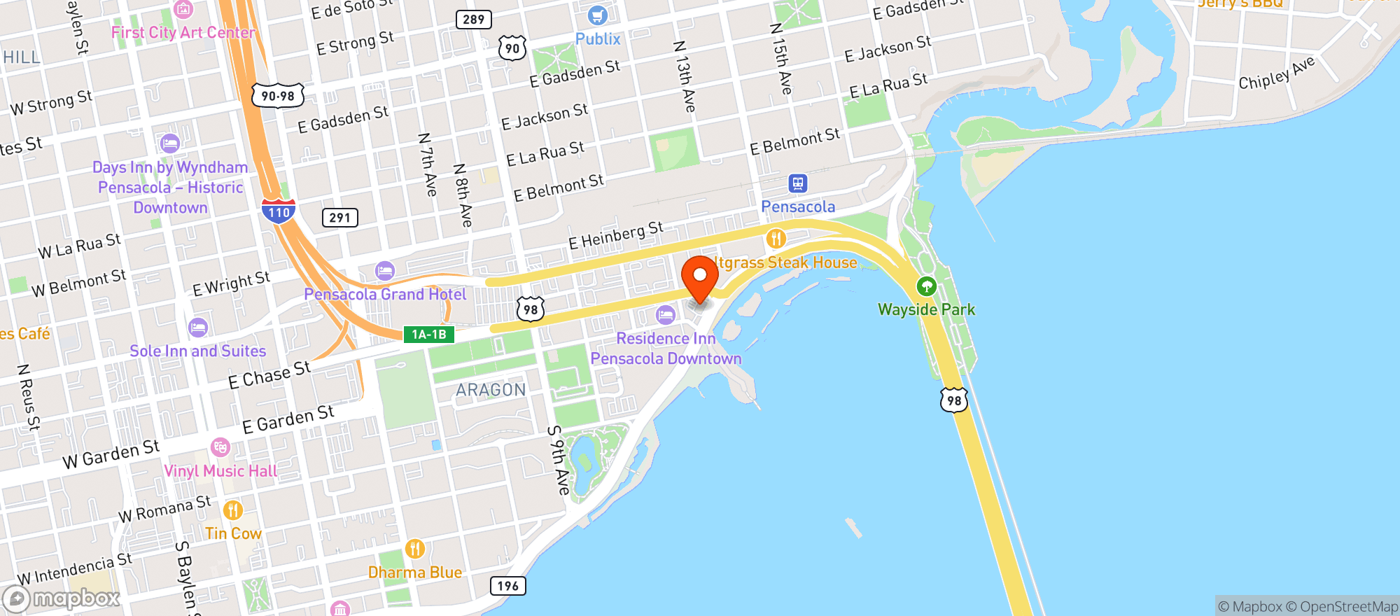 Map showing Circle K #4964
