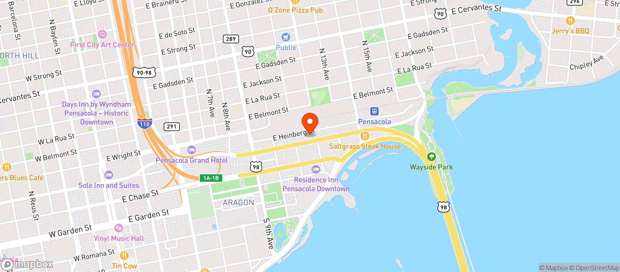 Map showing Mcguires Irish Pub