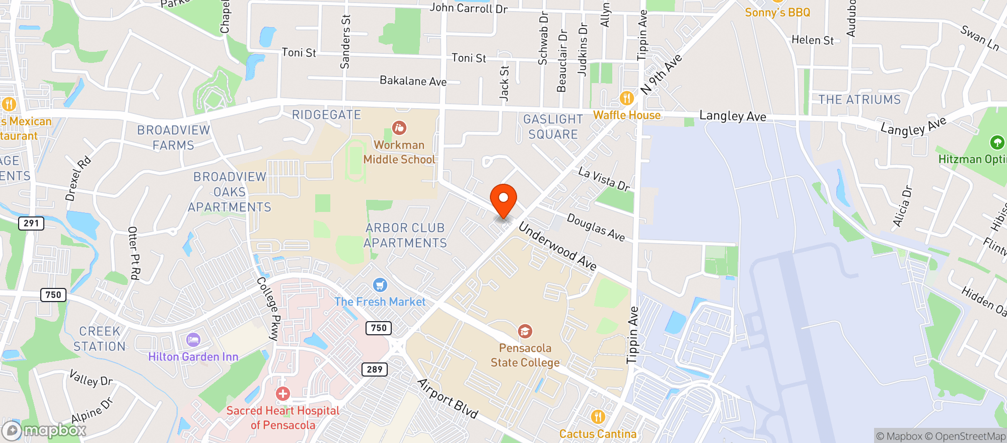 Map showing Food Mart