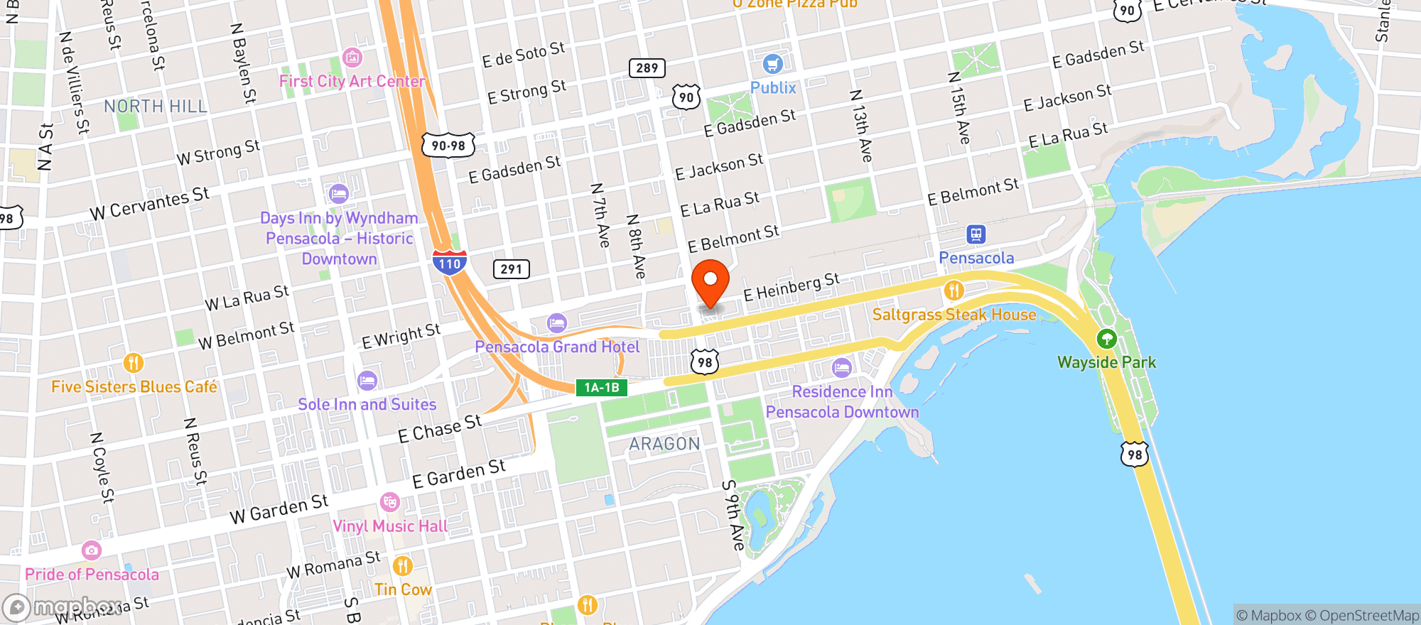 Map showing Circle K #1587