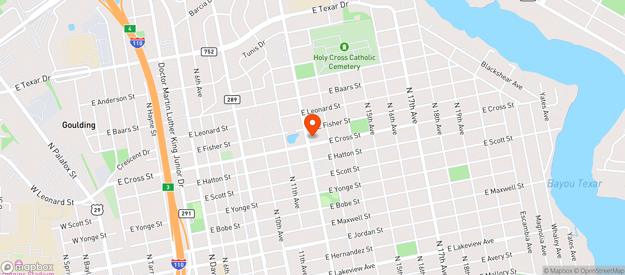 Map showing The East Hill Wine Bar