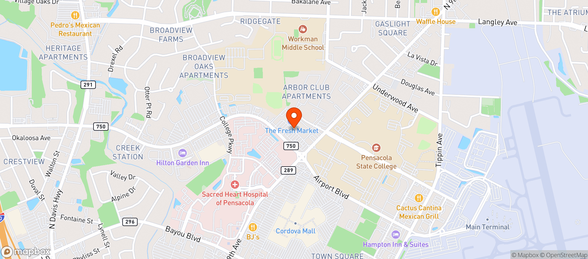 Map showing The Fresh Market