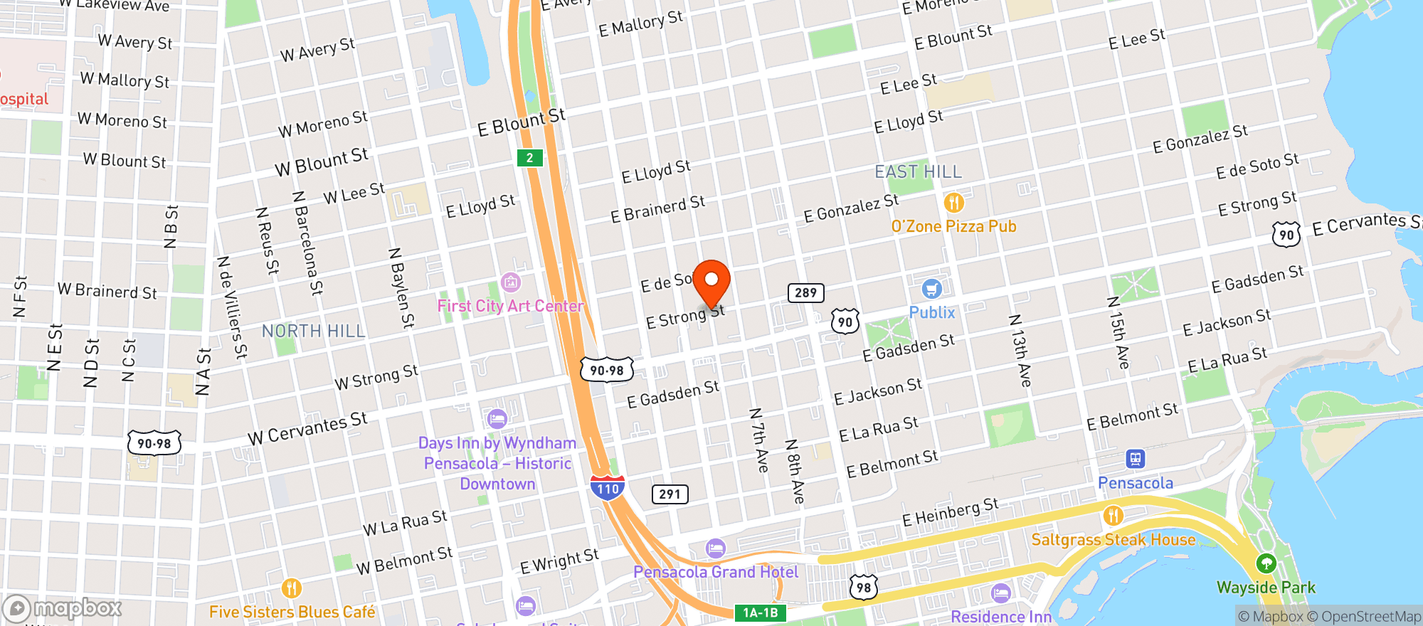 Map showing Azalea Cocktail Lounge