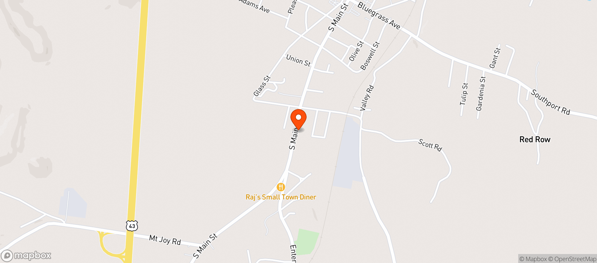 Map showing Four Sixes Liquor Store