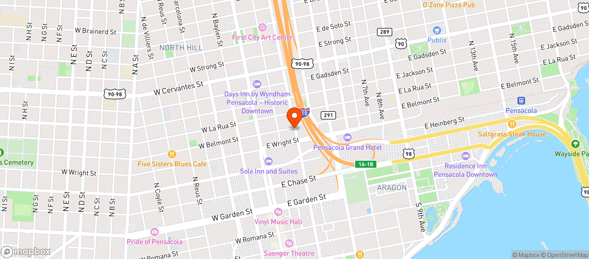 Map showing The Handlebar