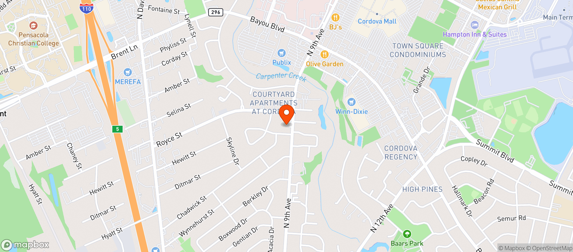 Map showing Food Mart - 9th Avenue