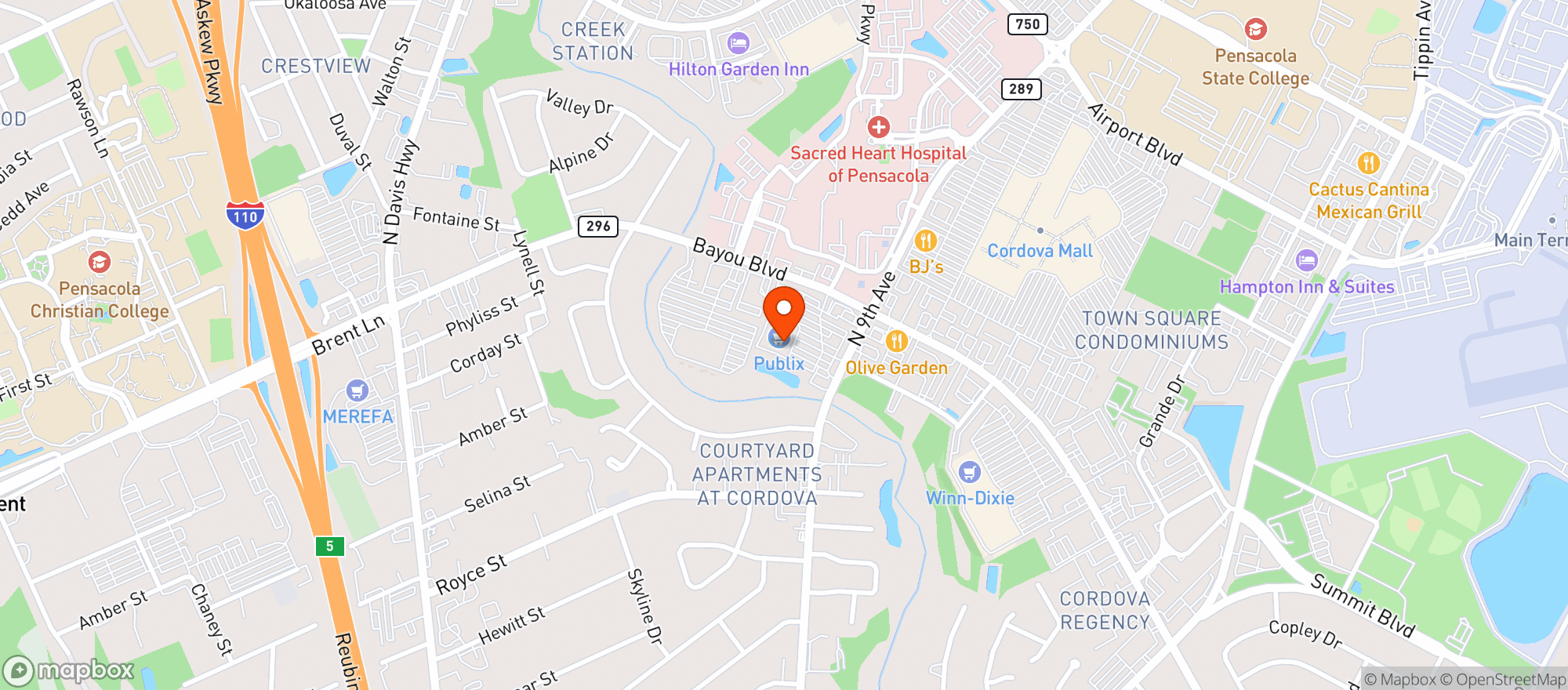 Map showing Publix