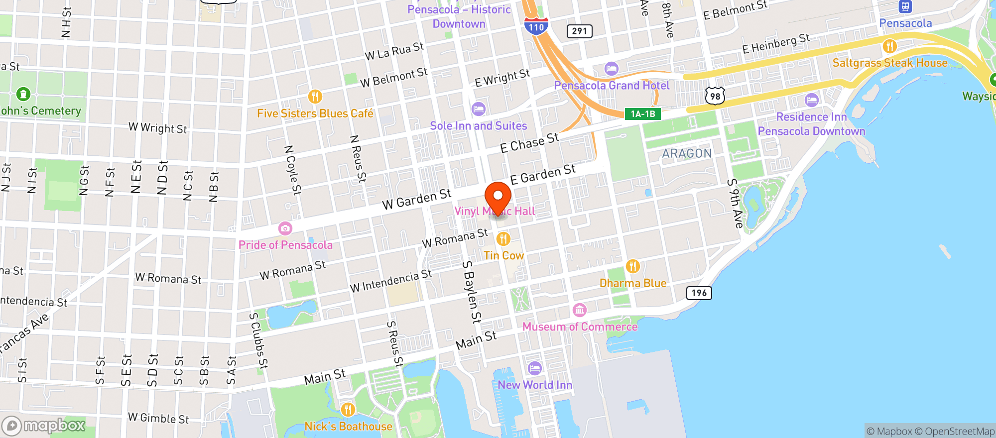 Map showing Khons Asian Bistro